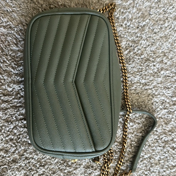 Yves Saint Laurent Olive Green Quilted Crossbody Bag - Picture 3 of 4